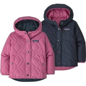 Like New Patagonia Kids Quilted Reversible Jacket - 3T Pink/Navy
